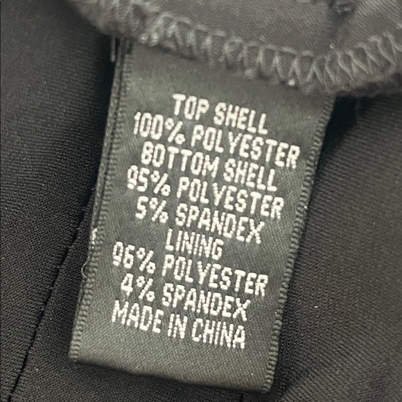 Adrianna Papell Black Mesh Panel Faux Wrap Tiered Cocktail Dress 4 - Picture 8 of 11